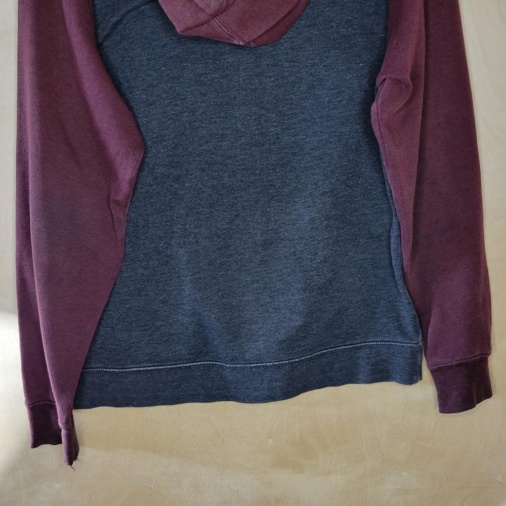 Active Rideshop Gray Burgundy Fleece Sweashirt Pullover Hoodie Men Size S - Picture 9 of 10